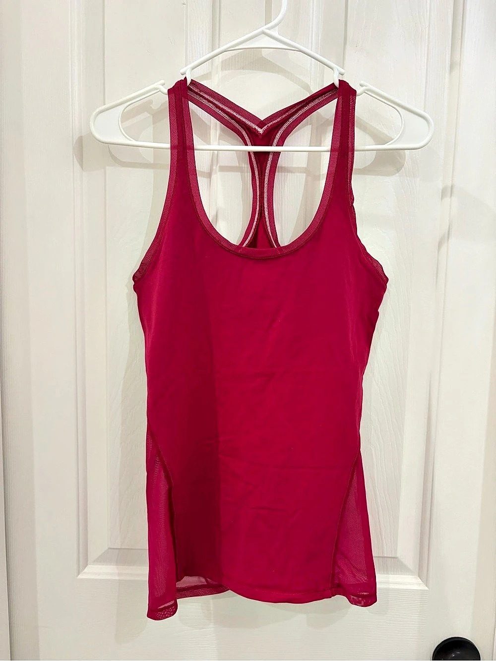 lululemon Tank Mesh Racerback Athletic Tank in Red Pink sz 8